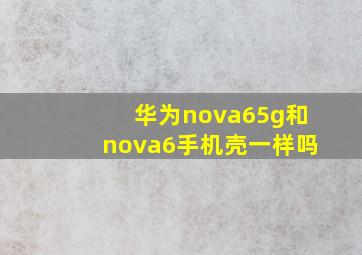 华为nova65g和nova6手机壳一样吗