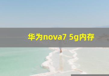 华为nova7 5g内存