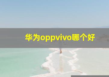 华为oppvivo哪个好