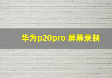 华为p20pro 屏幕录制