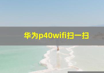 华为p40wifi扫一扫