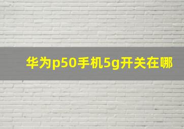 华为p50手机5g开关在哪