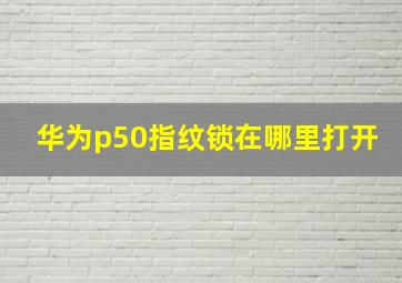 华为p50指纹锁在哪里打开