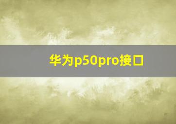 华为p50pro接口