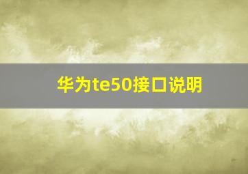 华为te50接口说明