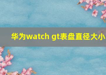 华为watch gt表盘直径大小