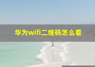 华为wifi二维码怎么看