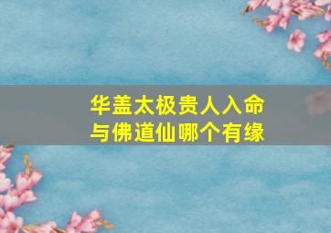 华盖太极贵人入命与佛道仙哪个有缘