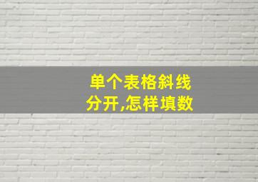 单个表格斜线分开,怎样填数