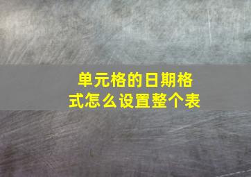 单元格的日期格式怎么设置整个表