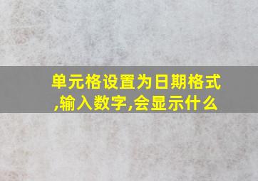 单元格设置为日期格式,输入数字,会显示什么