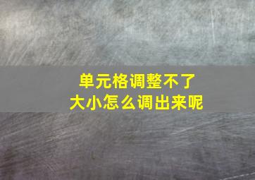 单元格调整不了大小怎么调出来呢