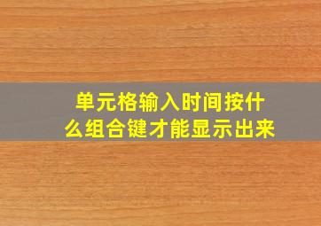 单元格输入时间按什么组合键才能显示出来