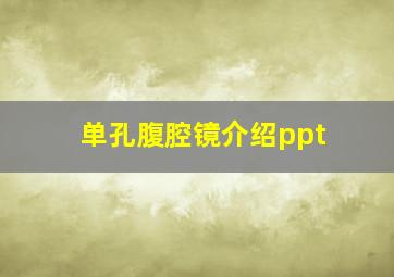 单孔腹腔镜介绍ppt