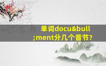 单词docu•ment分几个音节?