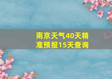 南京天气40天精准预报15天查询