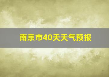 南京市40天天气预报