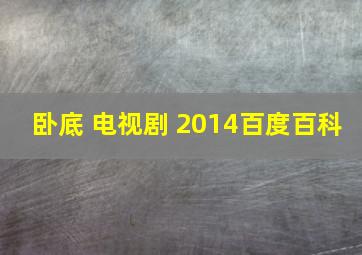 卧底 电视剧 2014百度百科