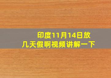 印度11月14日放几天假啊视频讲解一下