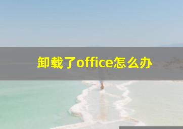 卸载了office怎么办