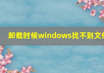 卸载时候windows找不到文件