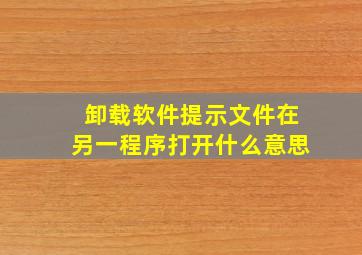 卸载软件提示文件在另一程序打开什么意思