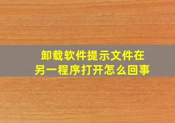 卸载软件提示文件在另一程序打开怎么回事