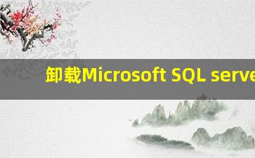 卸载Microsoft SQL server