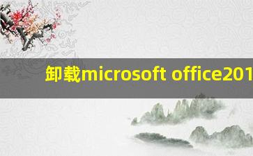 卸载microsoft office2010