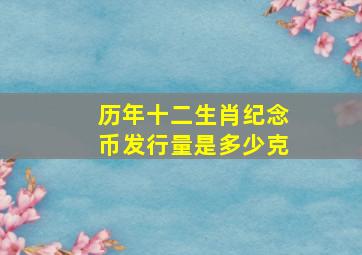 历年十二生肖纪念币发行量是多少克