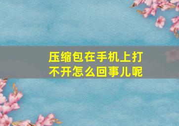 压缩包在手机上打不开怎么回事儿呢