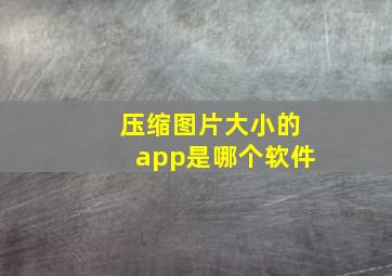 压缩图片大小的app是哪个软件