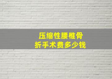 压缩性腰椎骨折手术费多少钱