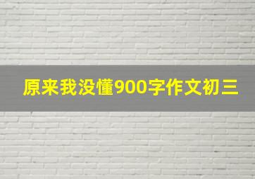 原来我没懂900字作文初三