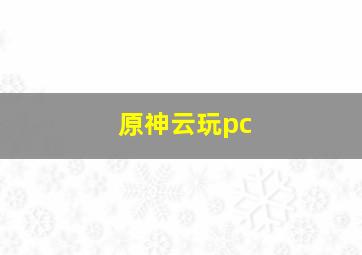 原神云玩pc