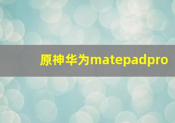 原神华为matepadpro