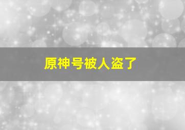 原神号被人盗了