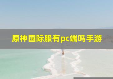 原神国际服有pc端吗手游