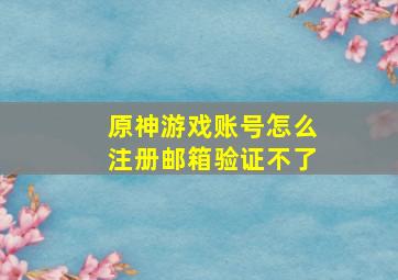 原神游戏账号怎么注册邮箱验证不了