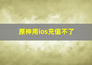 原神用ios充值不了