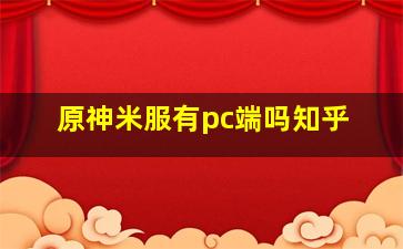 原神米服有pc端吗知乎