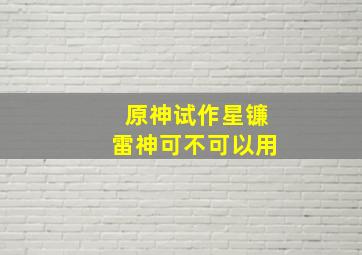 原神试作星镰雷神可不可以用