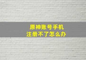 原神账号手机注册不了怎么办