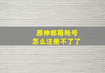 原神邮箱帐号怎么注册不了了