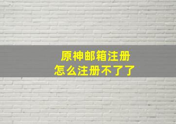 原神邮箱注册怎么注册不了了