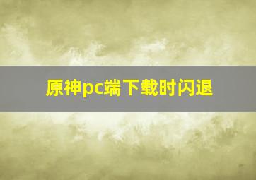 原神pc端下载时闪退