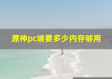 原神pc端要多少内存够用