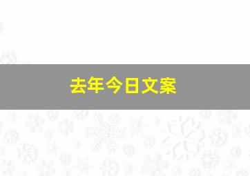 去年今日文案