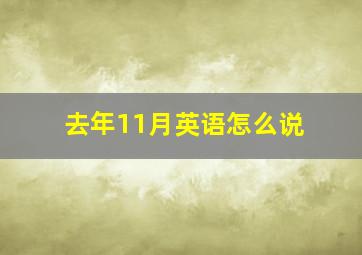 去年11月英语怎么说