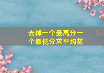 去掉一个最高分一个最低分求平均数